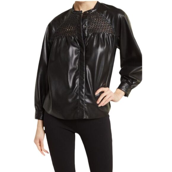 JOIE Vegan Leather Top! - Picture 3 of 9